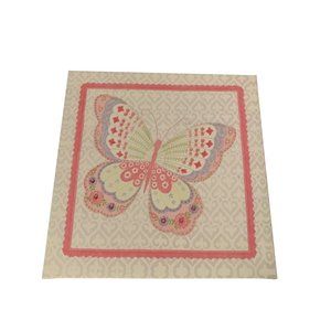 12" Square Butterfly Design Stretched Canvas Colleen Davis Sparkles Pink
